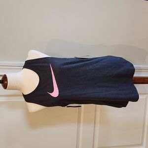 Nike Dark Heathered Gray Pink Swoosh Dri-Fit Tank Top Medium NWT
